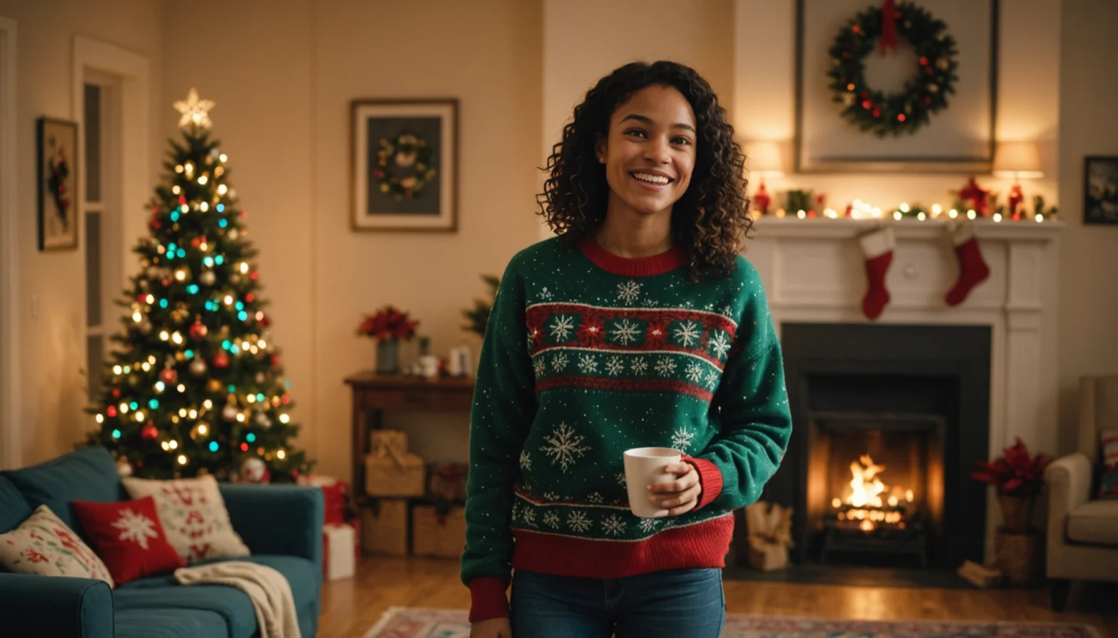 pull de noel clignotant